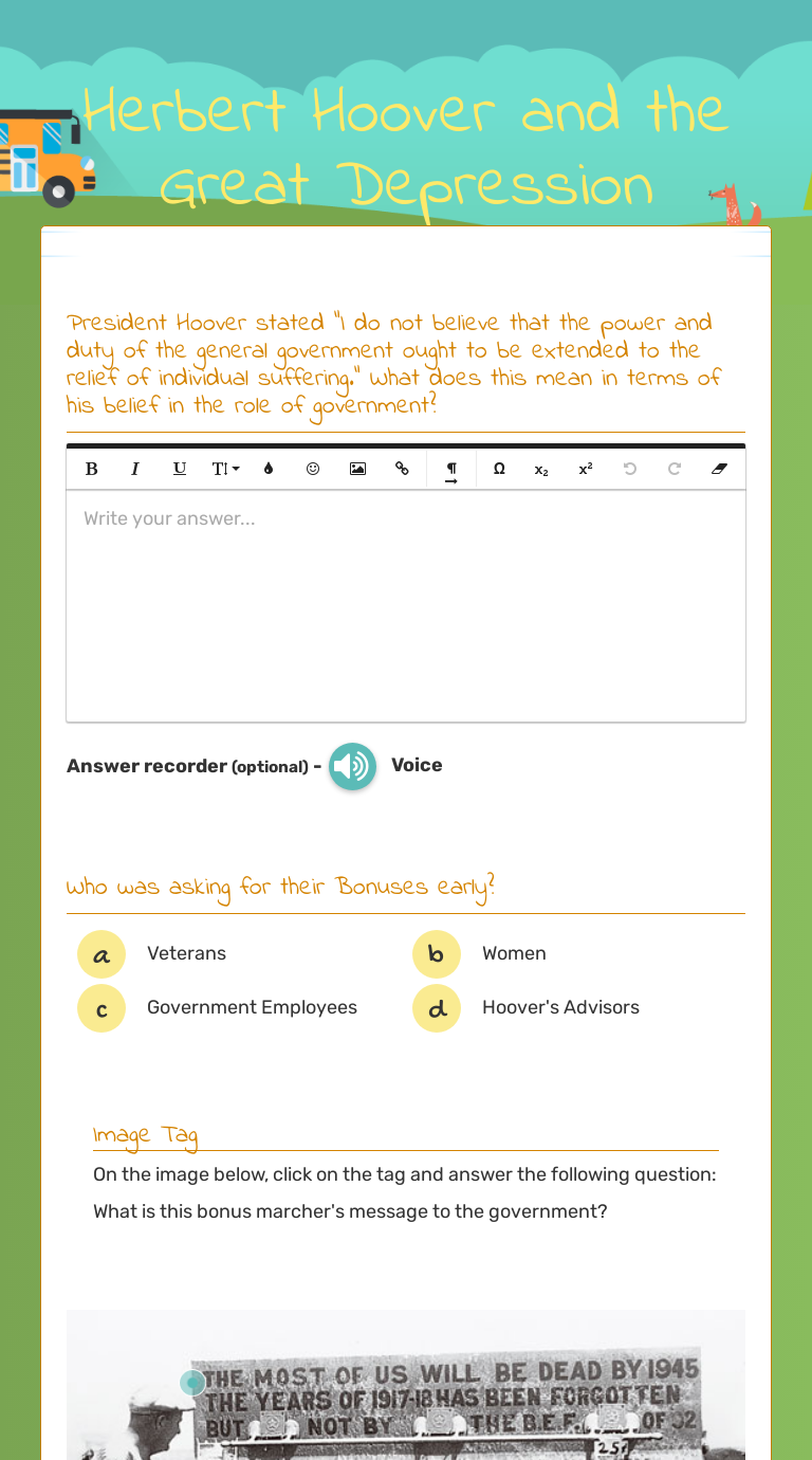 Herbert Hoover and the Great Depression  Interactive Worksheet by With Regard To The Great Depression Worksheet