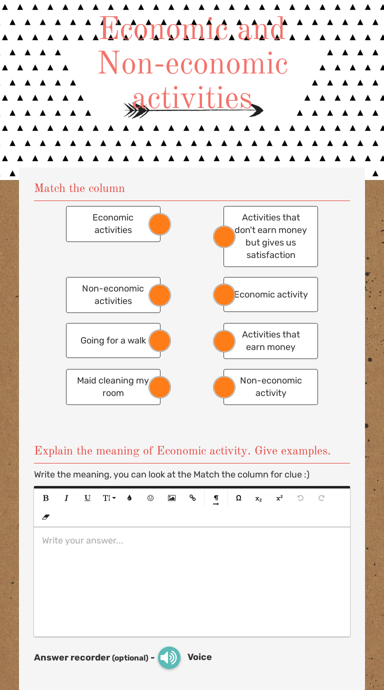 Economic And Non Economic Activities Interactive Worksheet By Steffi Lobo Wizer Me