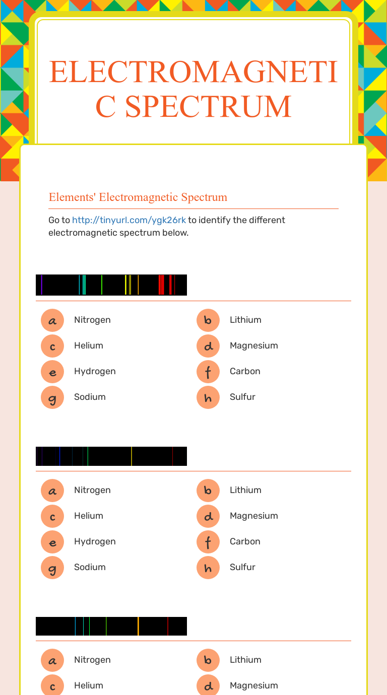 Electromagnetic Spectrum | Interactive Worksheet by Christina Lohr