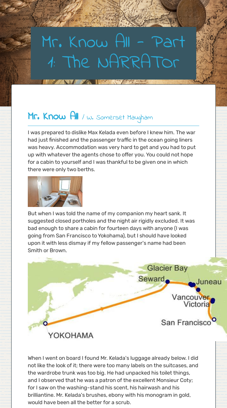 Mr. Know All - Part 1: The NARRATOr worksheet preview image