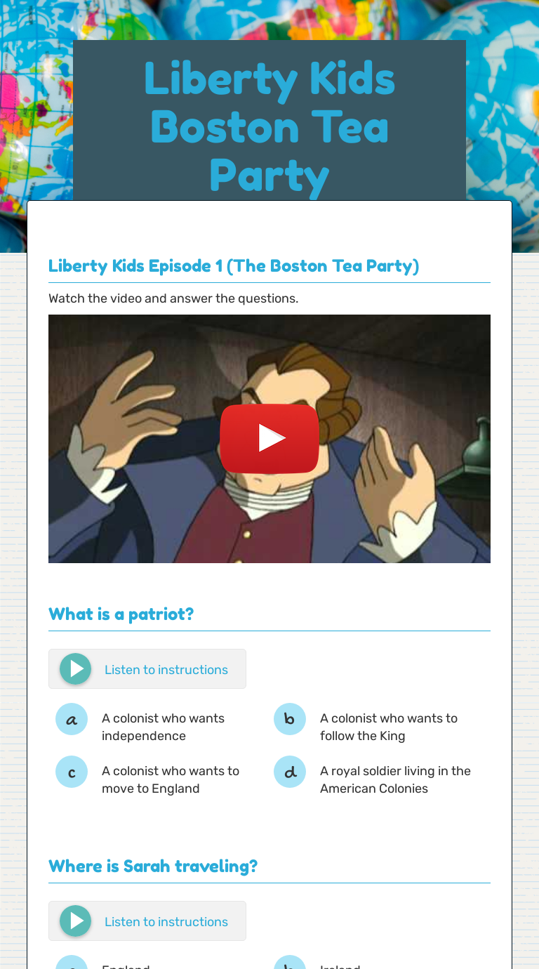 liberty kids boston tea party interactive worksheet by sarah murdico wizer me