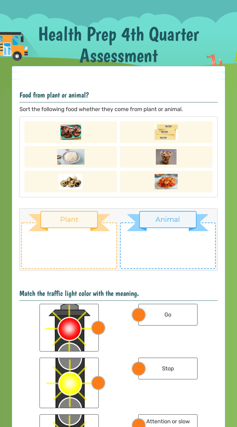 Health Prep 4th Quarter Assessment worksheet preview image