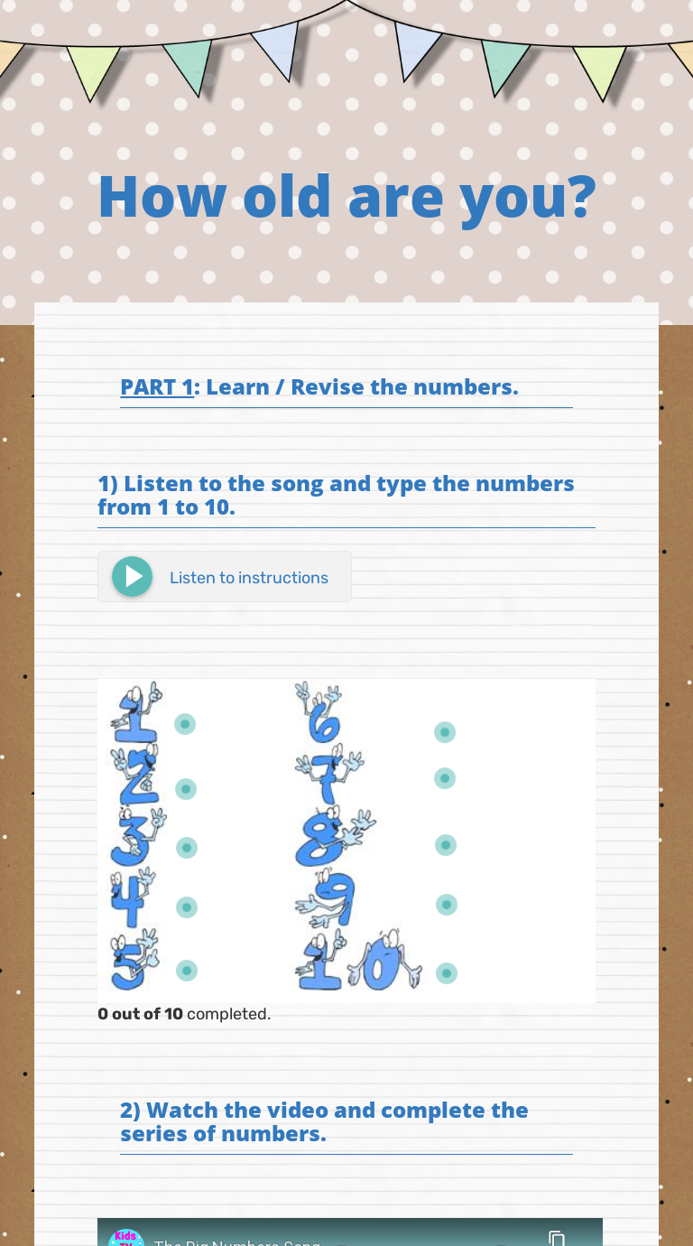 How old are you? - listening - Interactive worksheet