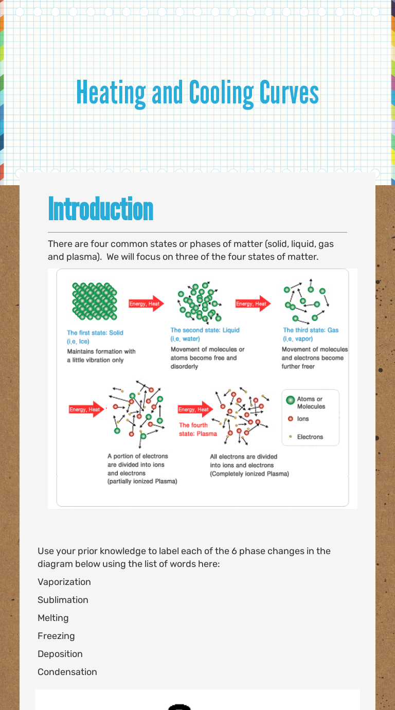 Heating and Cooling Curves | Interactive Worksheet by Natasha