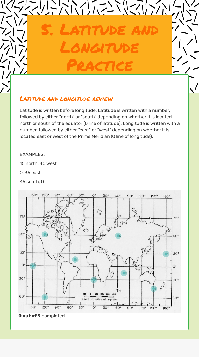 Latitude And Longitude Practice Worksheets - Adriansonfifth