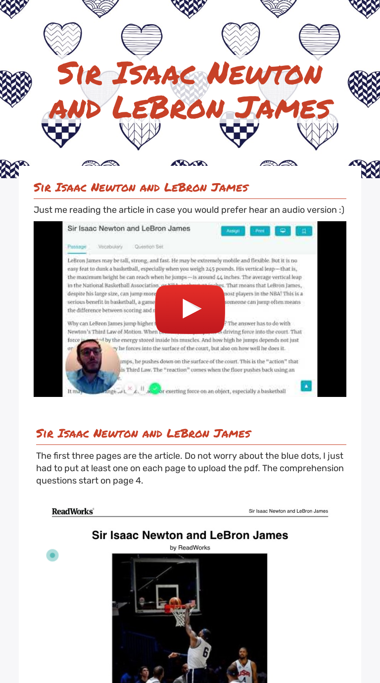 Sir Isaac Newton And LeBron James | Interactive Worksheet By Julia ...