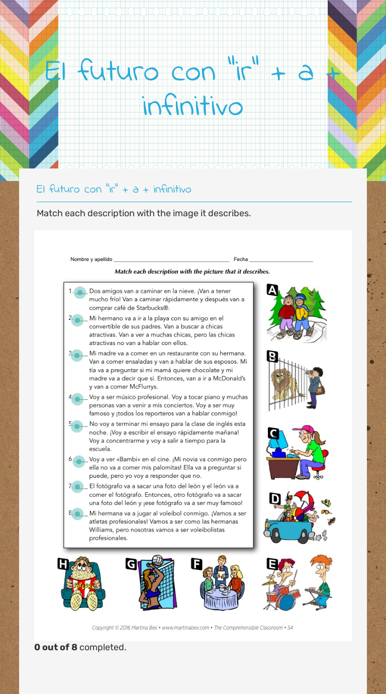 El futuro con "ir" + a + infinitivo worksheet preview