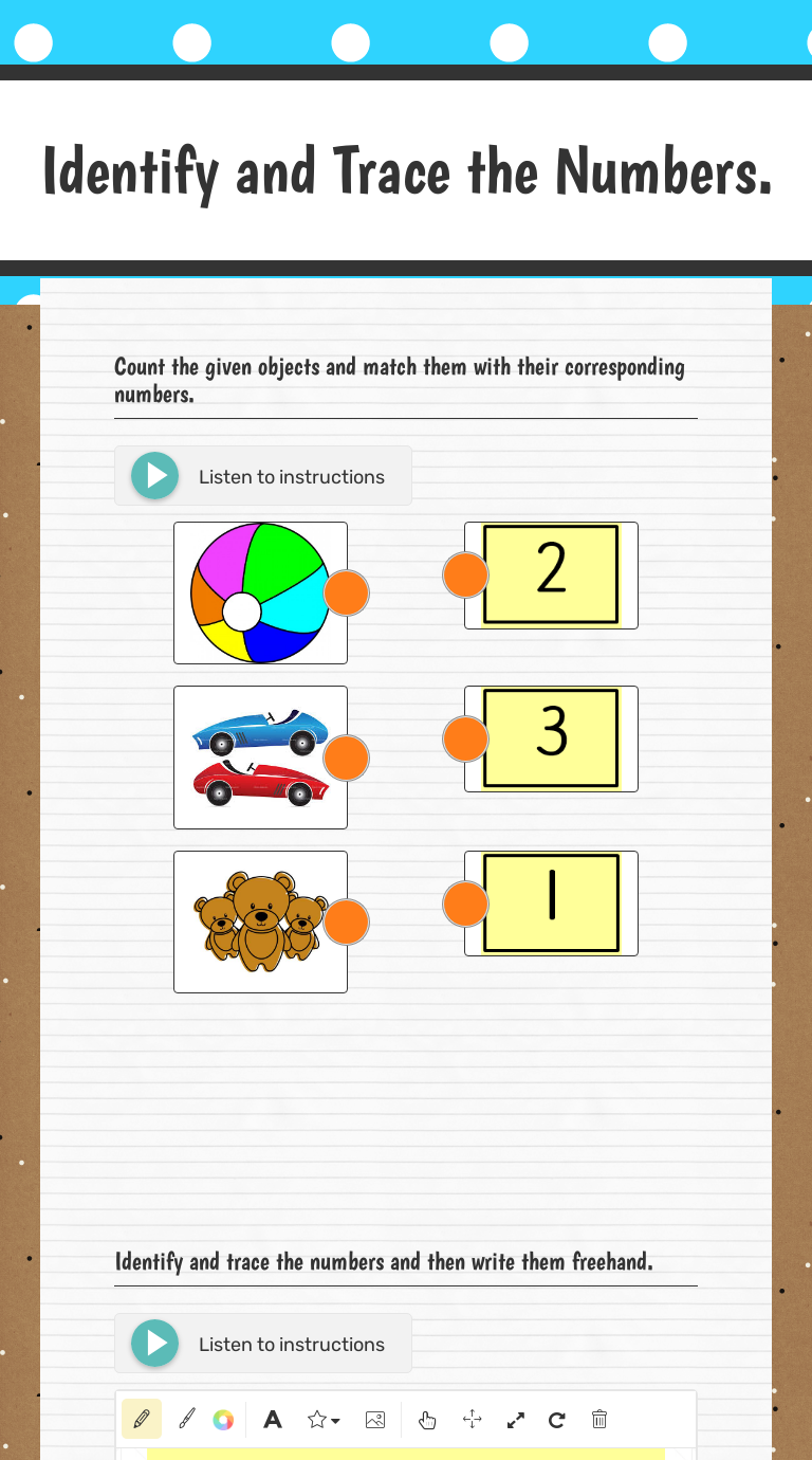 Identify and Trace the Numbers. worksheet