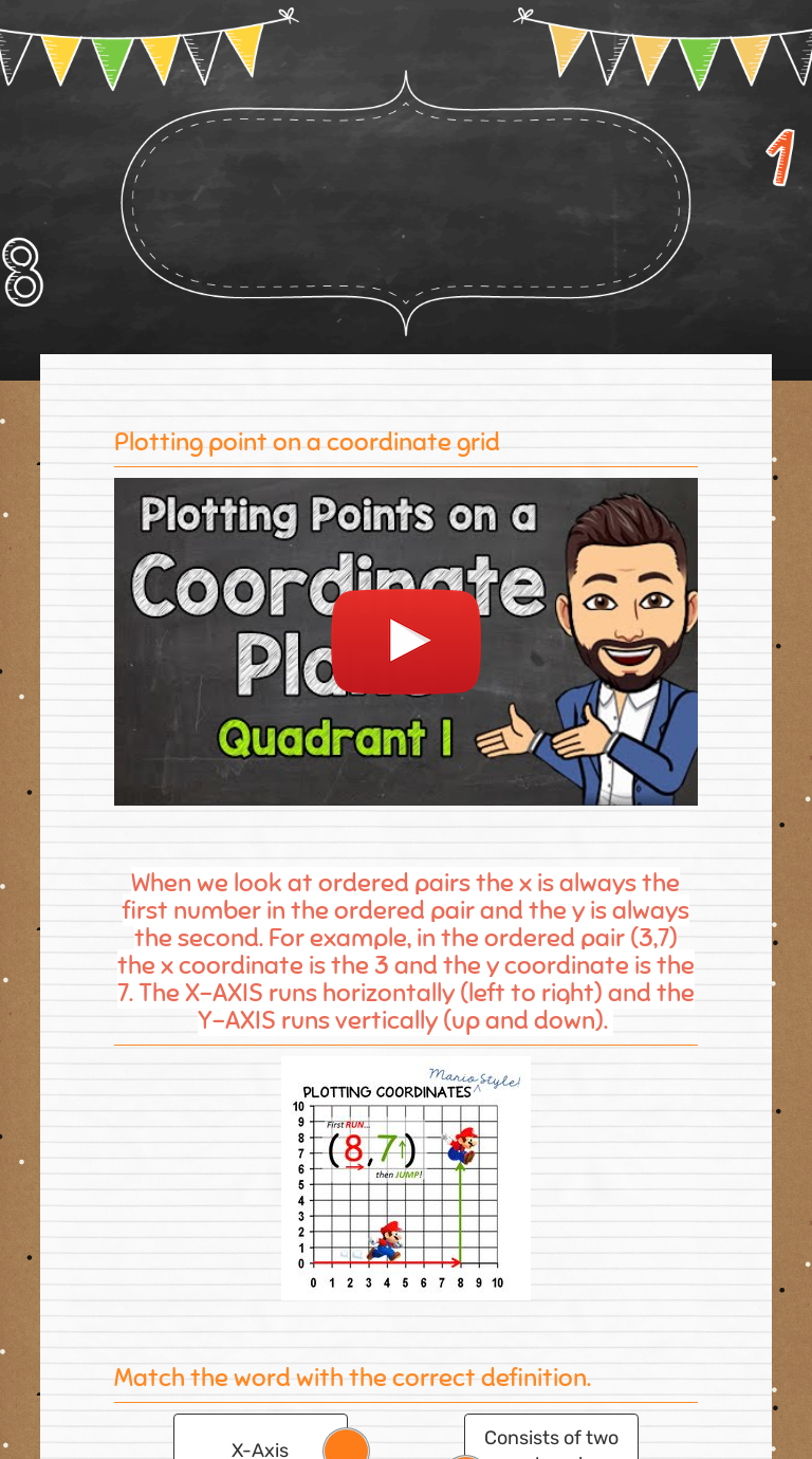 Coordinate Grids worksheet preview image