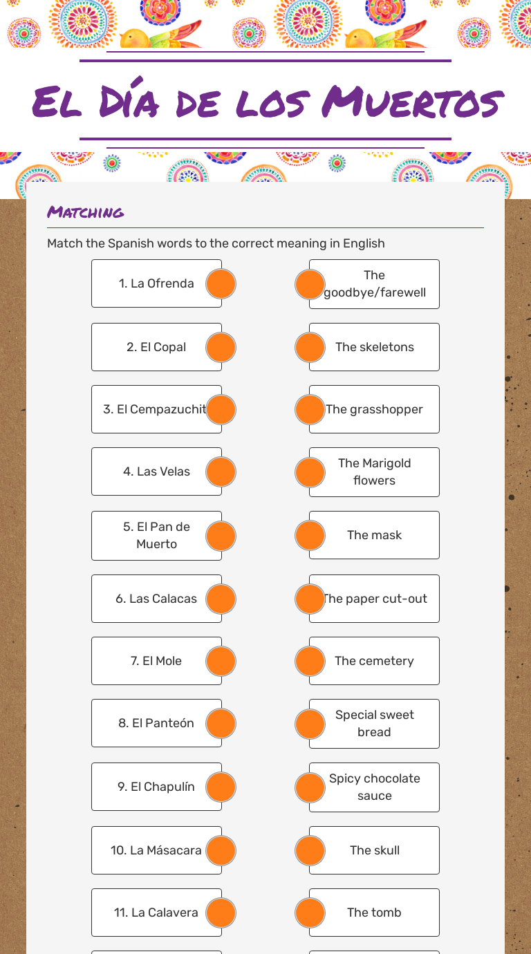 El Día de los Muertos  Interactive Worksheet by Jennifer Brewer With Regard To Dia De Los Muertos Worksheet