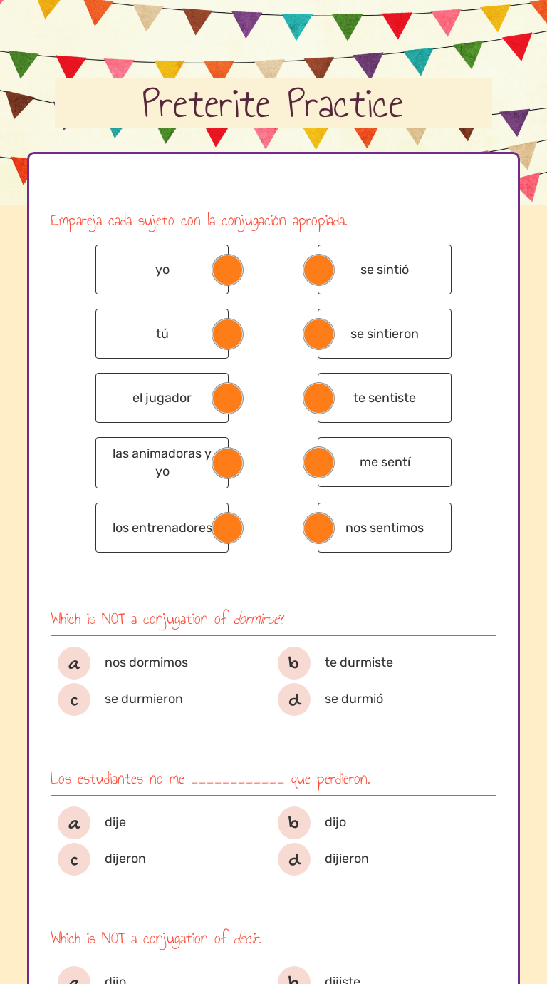 Preterite Practice | Interactive Worksheet by Madelyn Mann | Wizer.me