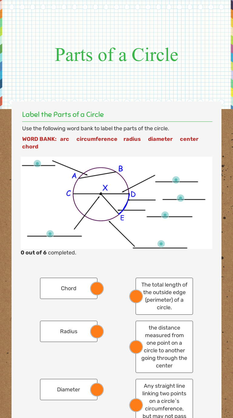 Parts Of A Circle Worksheet With Answers