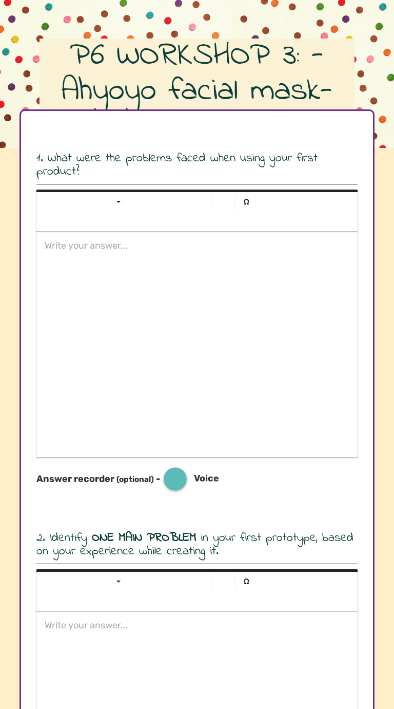 P6 WORKSHOP 3: -Ahyoyo facial mask- worksheet preview image