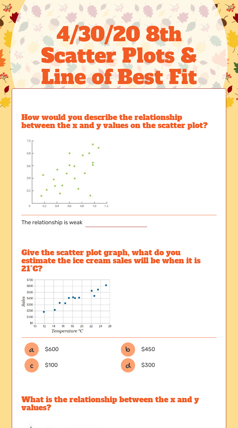 25/25/25 25th Scatter Plots & Line of Best Fit  Interactive Throughout Line Of Best Fit Worksheet
