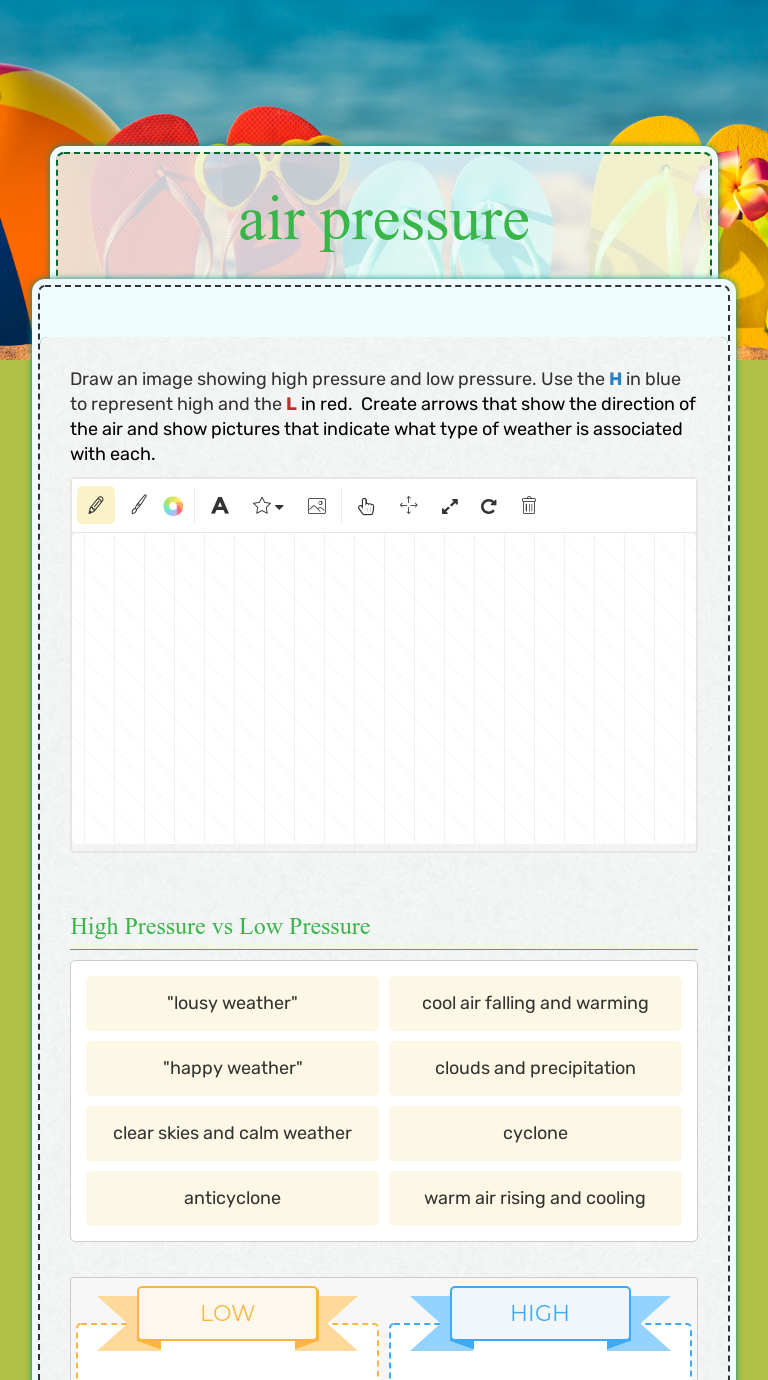 air pressure | Interactive Worksheet by Christina Lohr | Wizer.me