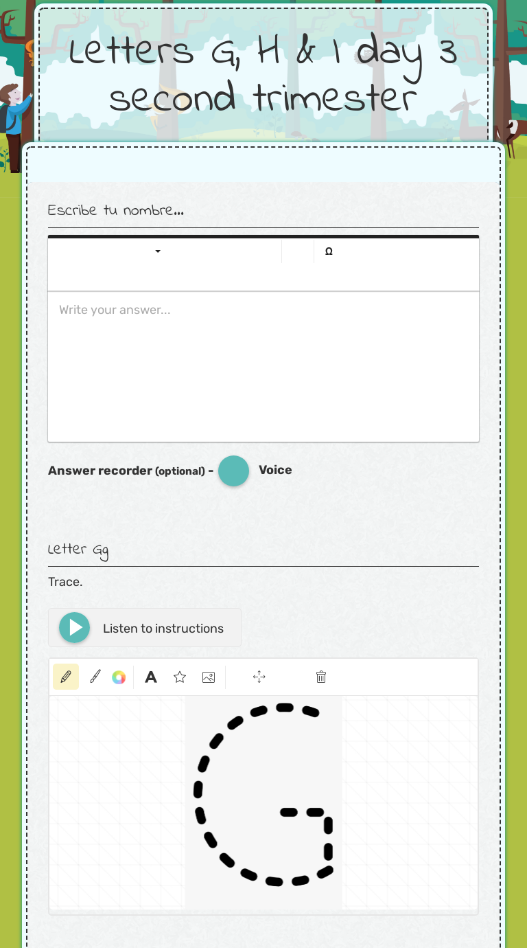 Letters G, H & I worksheet