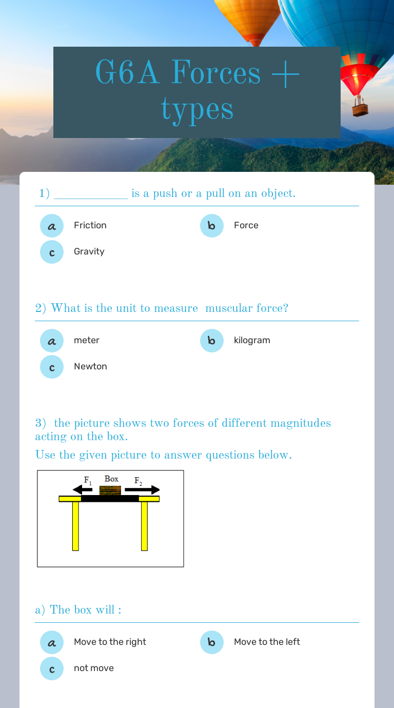 G6A            Forces + types worksheet preview image