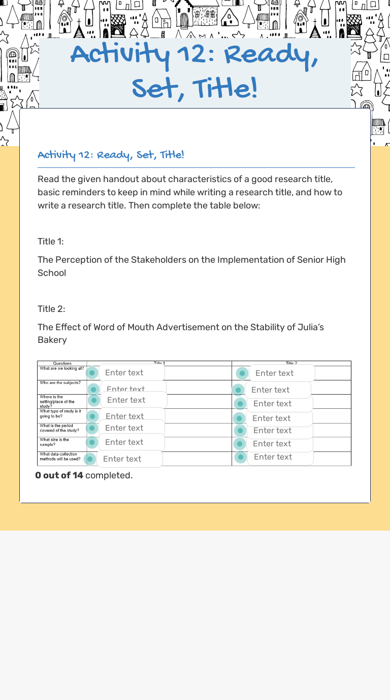 Activity 12: Ready, Set, Title! worksheet preview