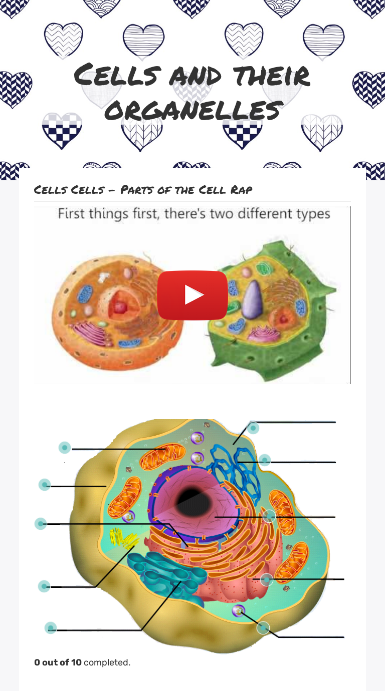 Cells and their organelles  Interactive Worksheet by Maree Timms Inside Cells And Their Organelles Worksheet