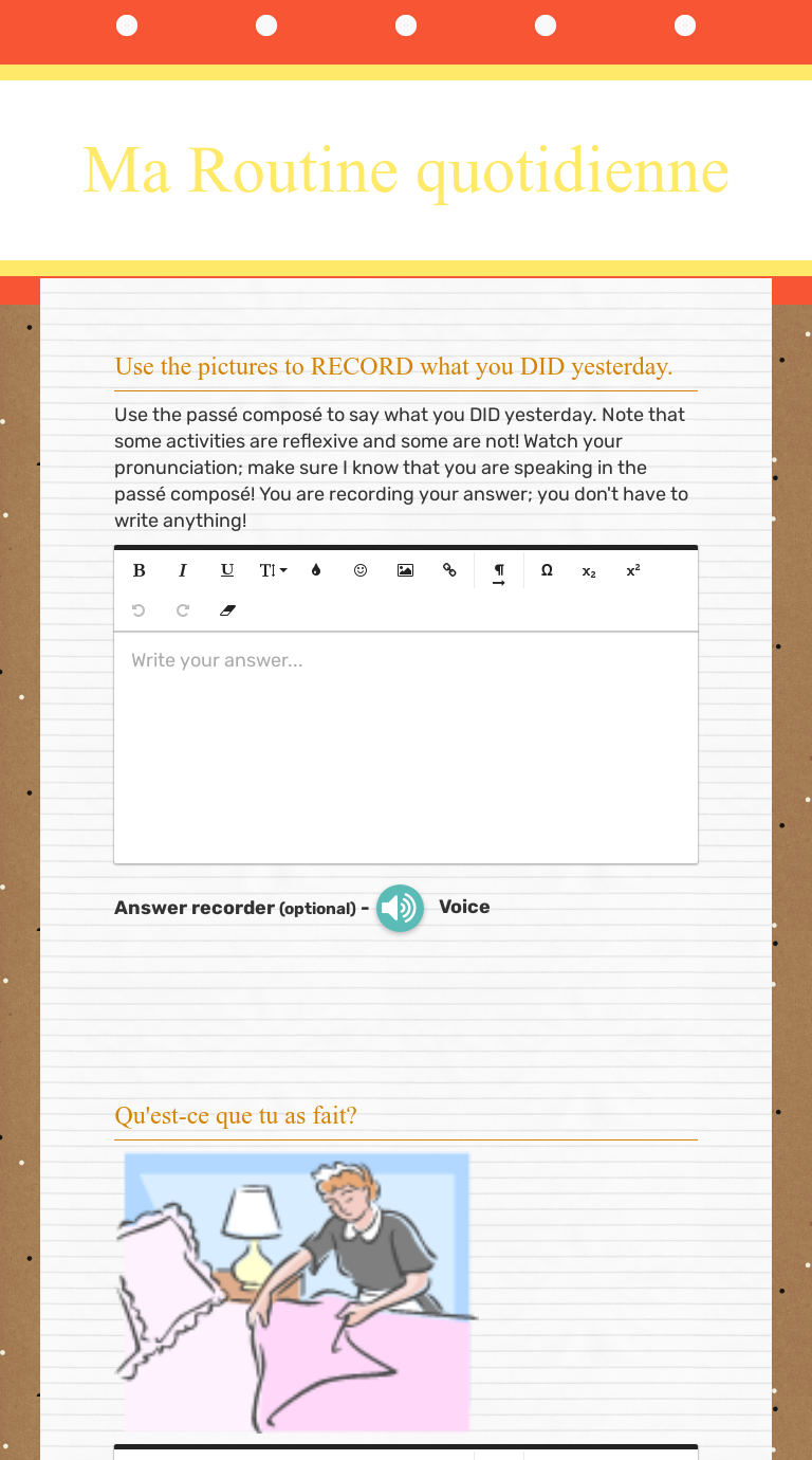 Ma Routine Quotidienne Interactive Worksheet By Joann Thomasson Wizer Me