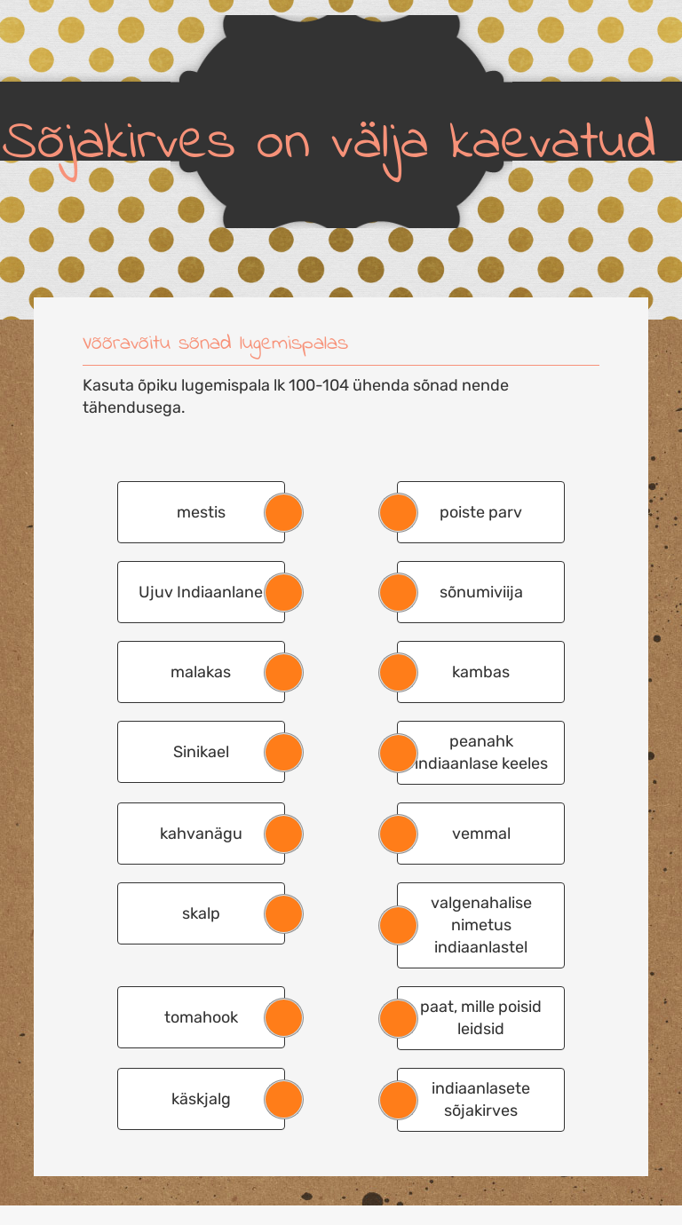 Sõjakirves on välja kaevatud worksheet preview image