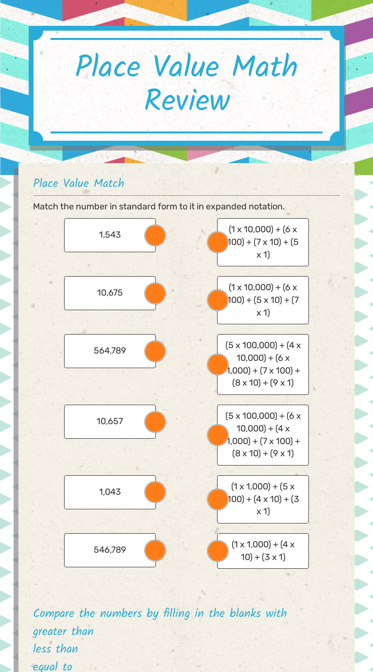 Place Value 
Math Review Grade 3 worksheet preview