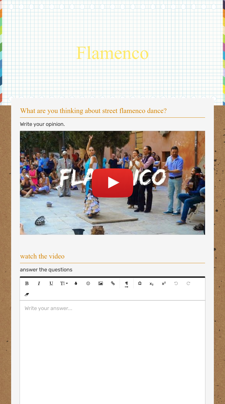 Flamenco | Interactive Worksheet by Vitalija Freitakaite | Wizer.me