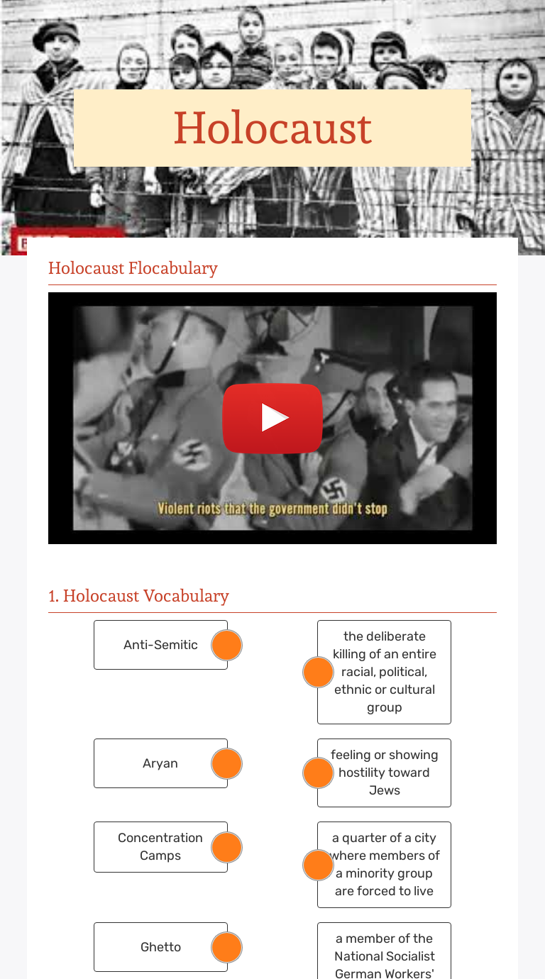 holocaust interactive worksheet by ronit freund wizer me