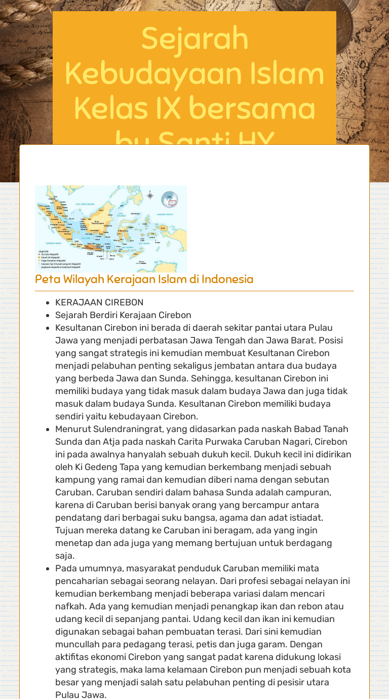 Sejarah Kebudayaan Islam Kelas IX bersama bu Santi HY worksheet preview image