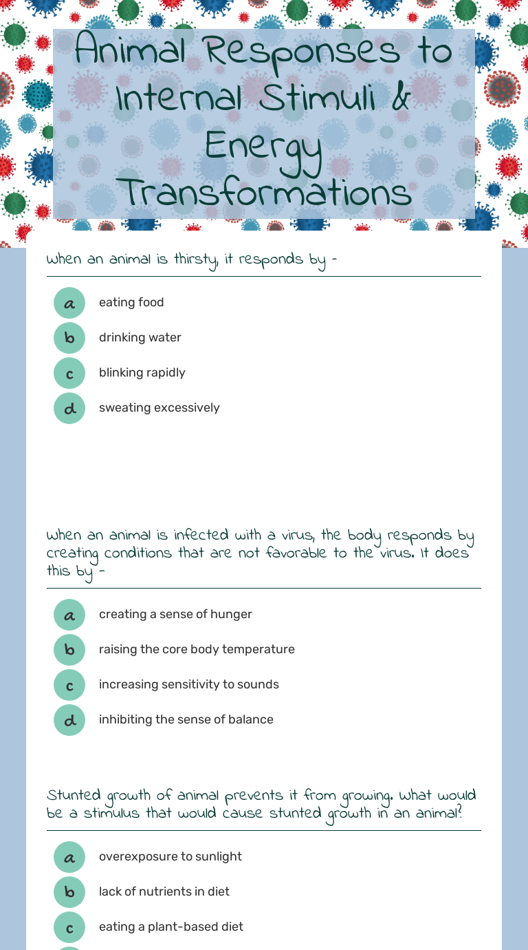 animal-responses-to-internal-stimuli-energy-transformations