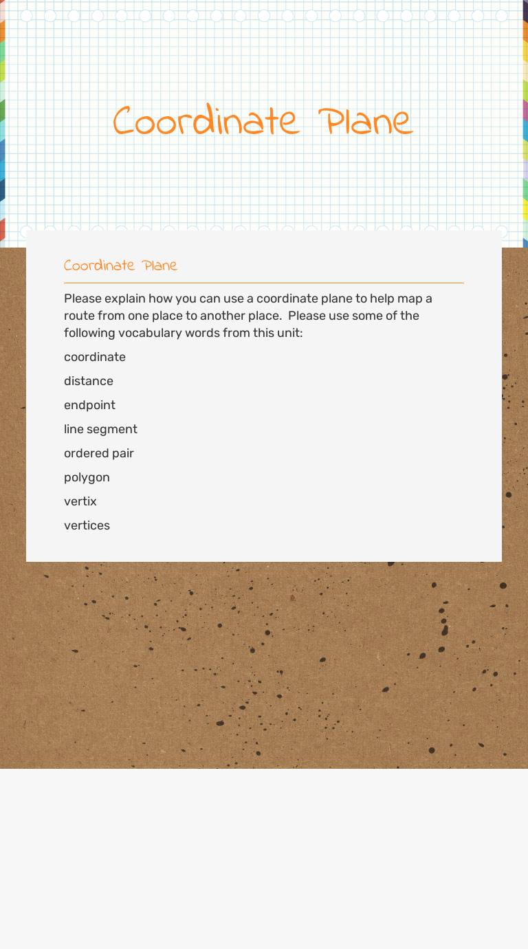 Coordinate Plane worksheet preview image