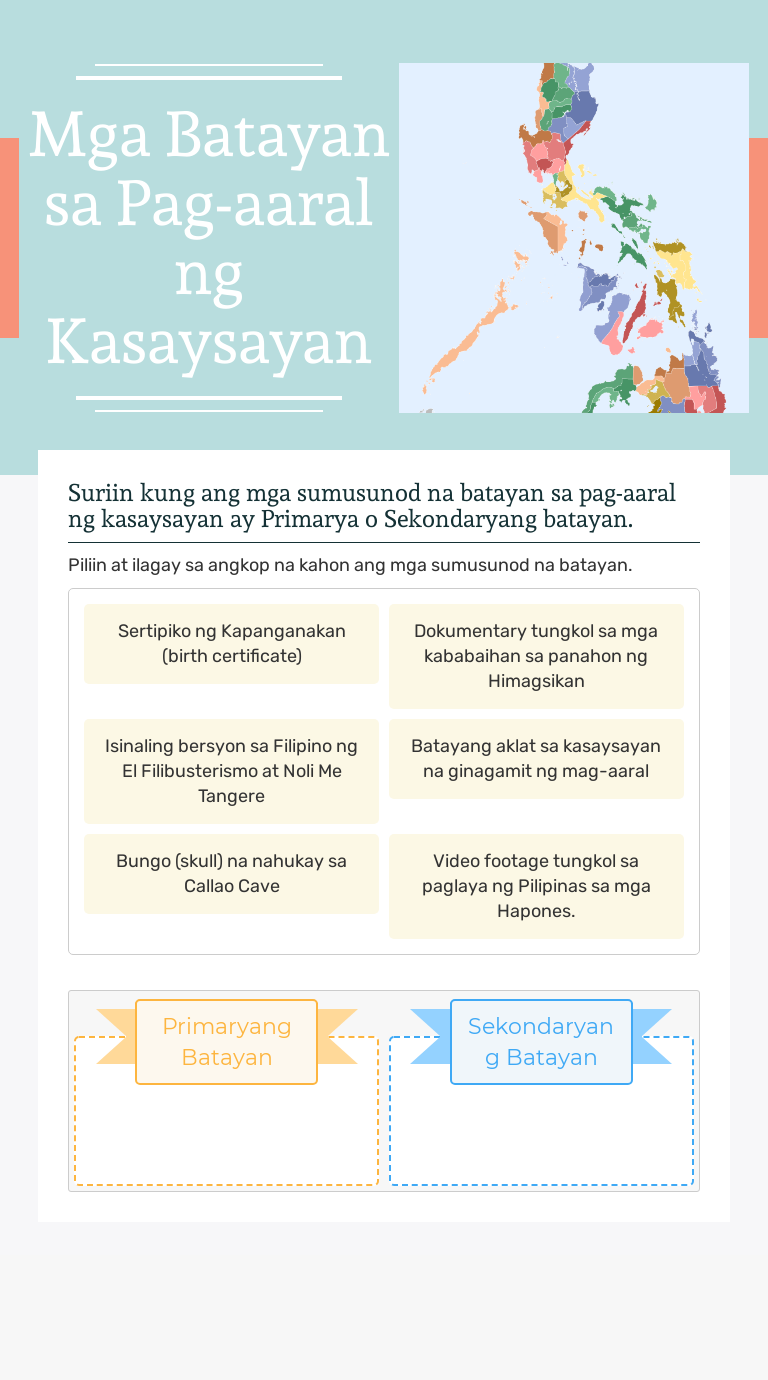 Mga Batayan Sa Pag Aaral Ng Kasaysayan Interactive Worksheet By Jessica Lagajeno Wizerme 2282