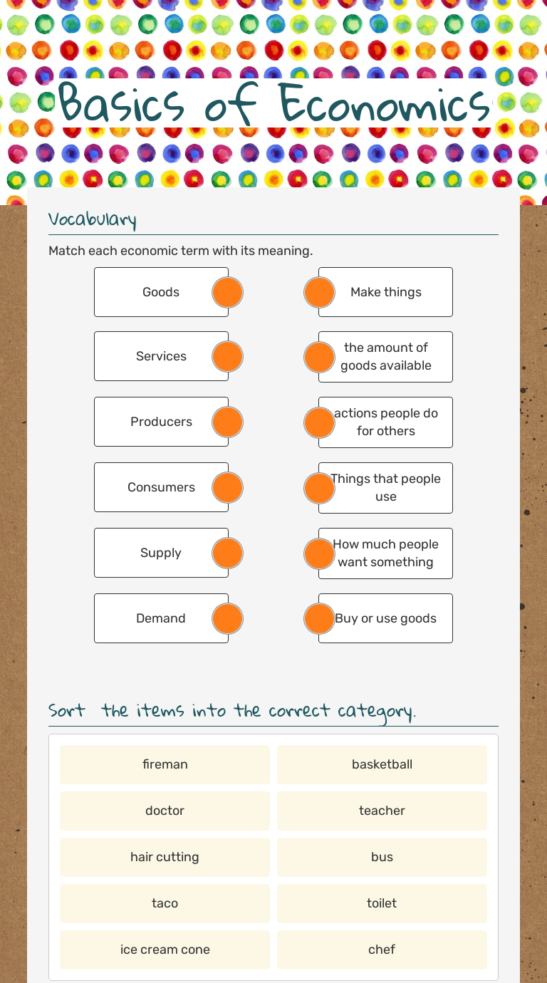 Basics of Economics | Interactive Worksheet by Kathleen Hermensky ...