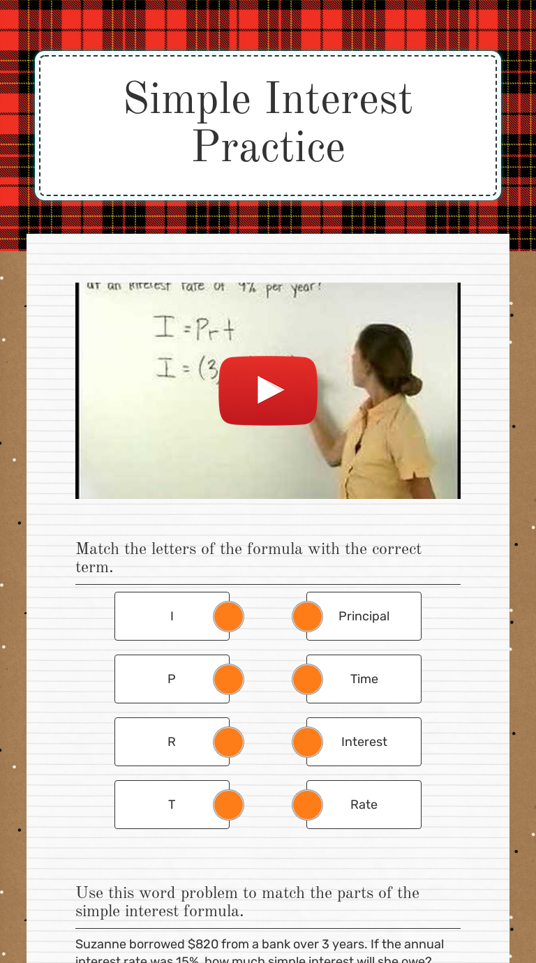 Simple Interest Practice Worksheet Answer Key