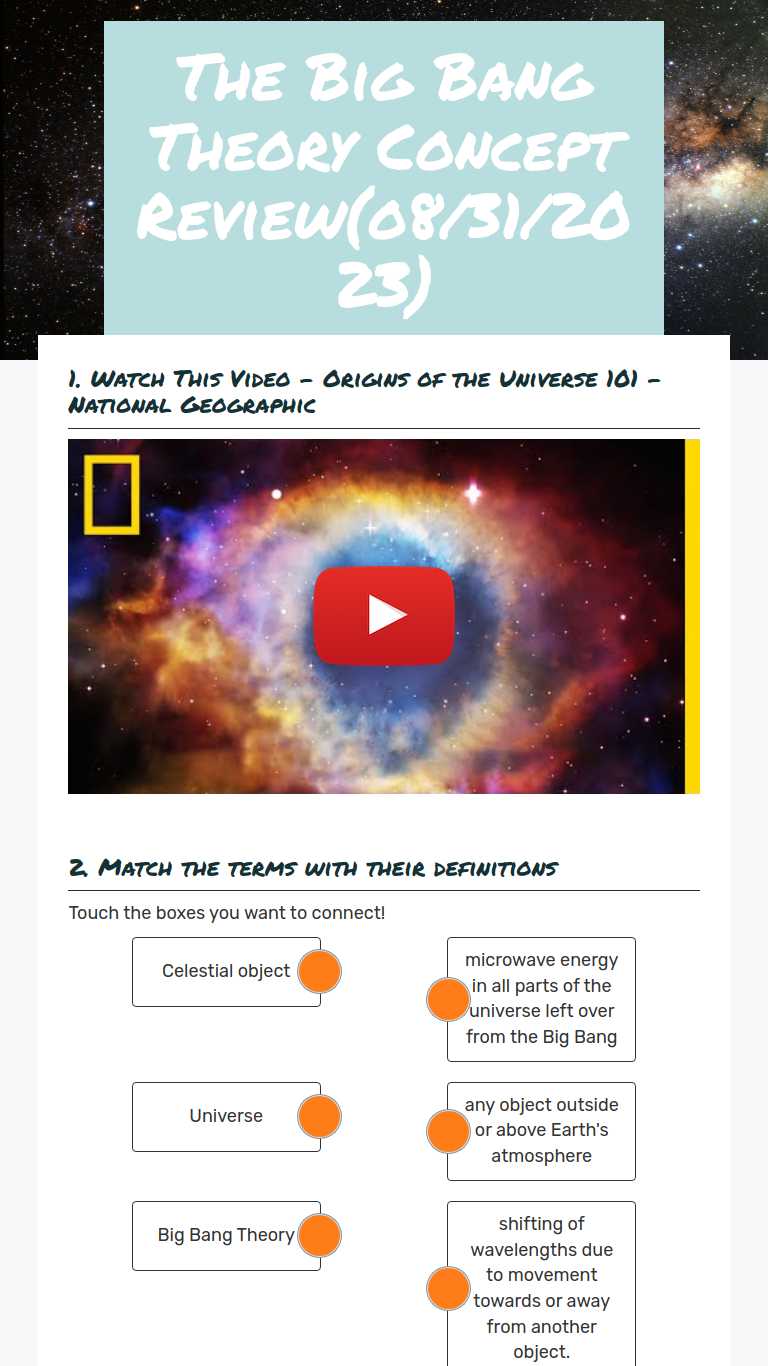 The Big Bang Theory | Interactive Worksheet by Monica Massey Phillips ...