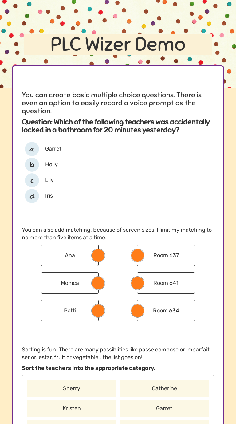 PLC Wizer Demo worksheet