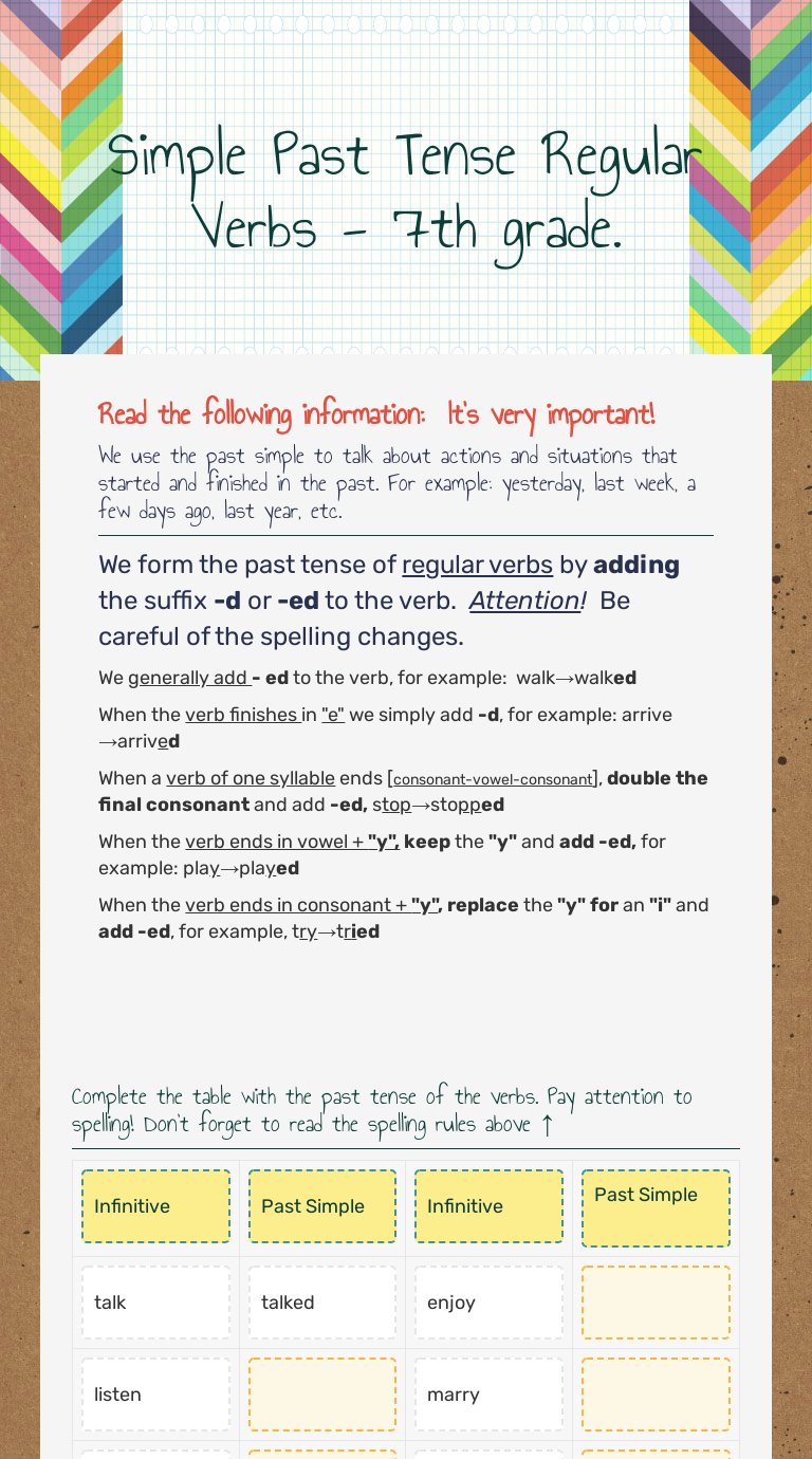 simple-past-tense-regular-verbs-7th-grade-interactive-worksheet-by