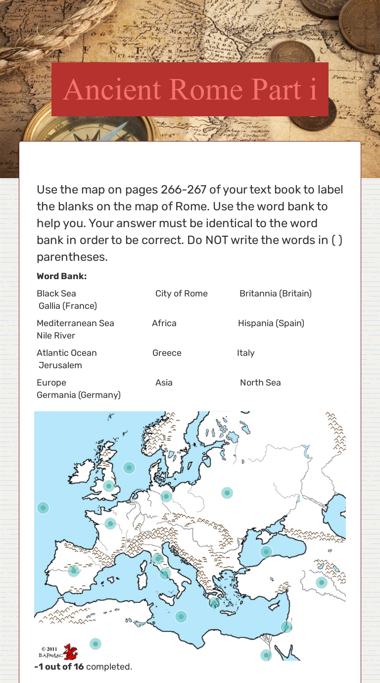 Geography Of Ancient Rome Worksheet
