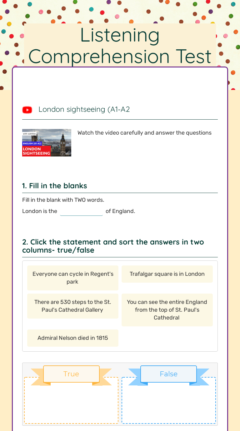 listening-comprehension-test-interactive-worksheet-by-faten-huseneyeh