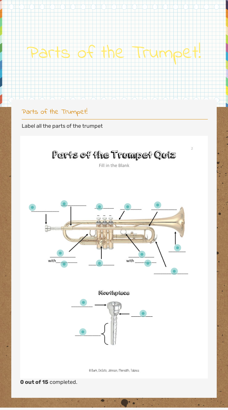 Parts of the Trumpet! worksheet
