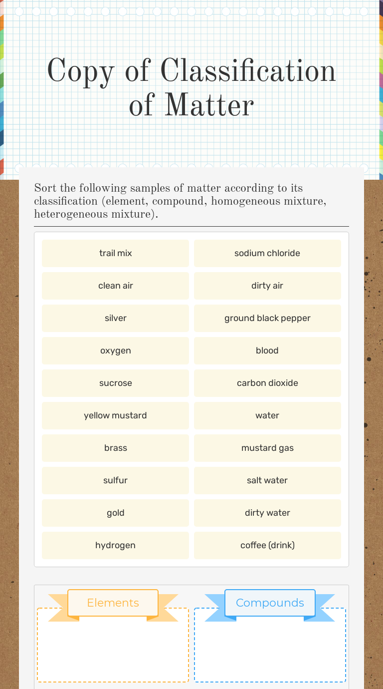 Classification Of Matter Worksheet E Street Light   SPZCRNWyNhag