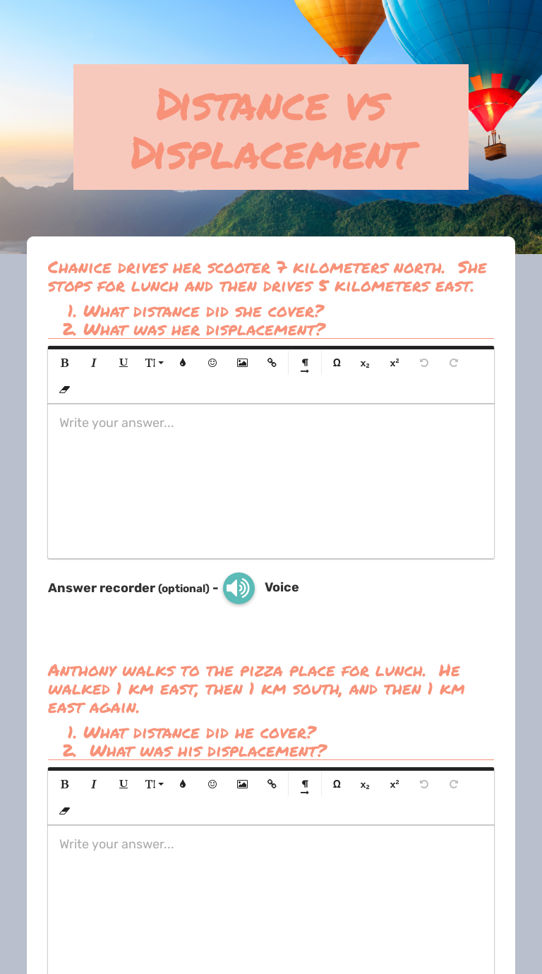 Distance vs Displacement  Interactive Worksheet by Matthew In Distance Vs Displacement Worksheet