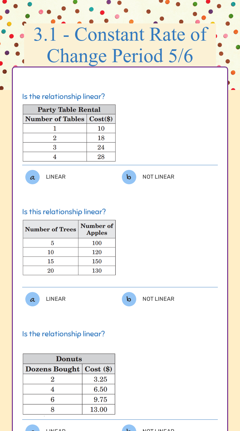 5.5 - Constant  Rate of Change Period 5/5  Interactive Worksheet Pertaining To Constant  Rate Of Change Worksheet