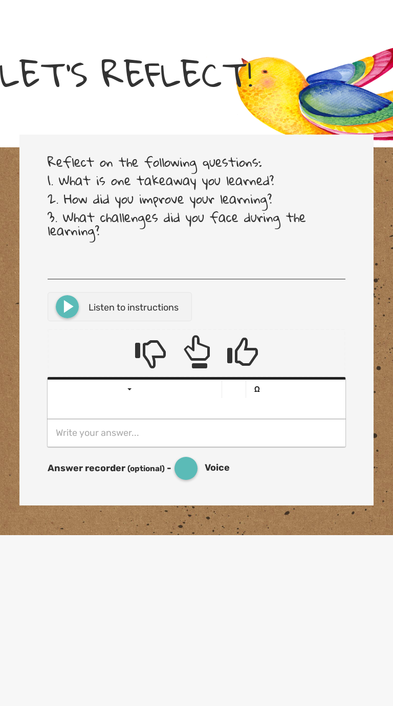 LET'S REFLECT! worksheet preview image