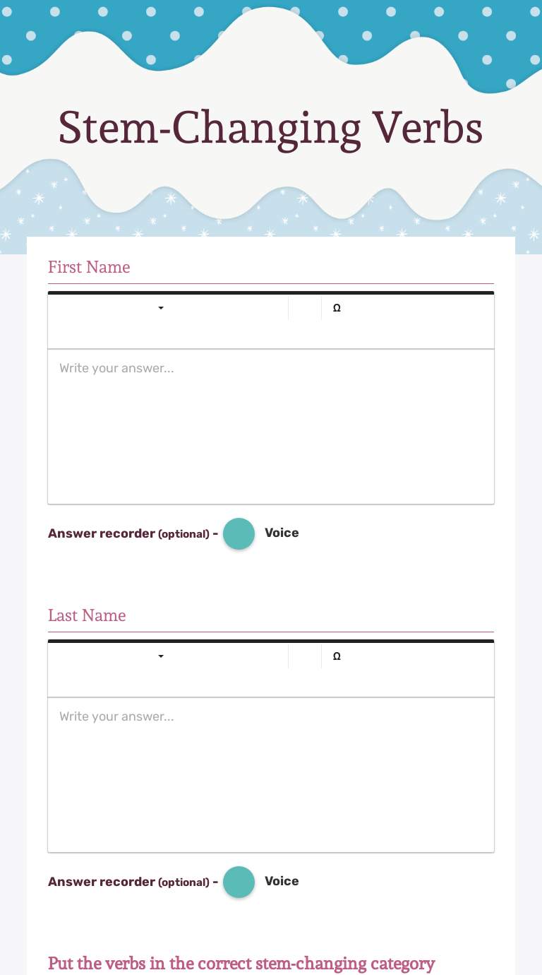 Stem-Changing Verbs  Interactive Worksheet by Alison Reeves For Stem Changing Verbs Worksheet Answers