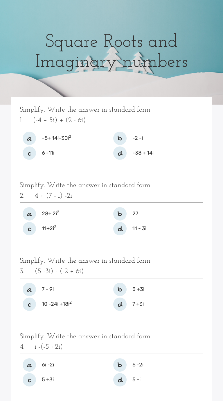 Square Roots and Imaginary numbers by Dorothy Power | Interactive ...