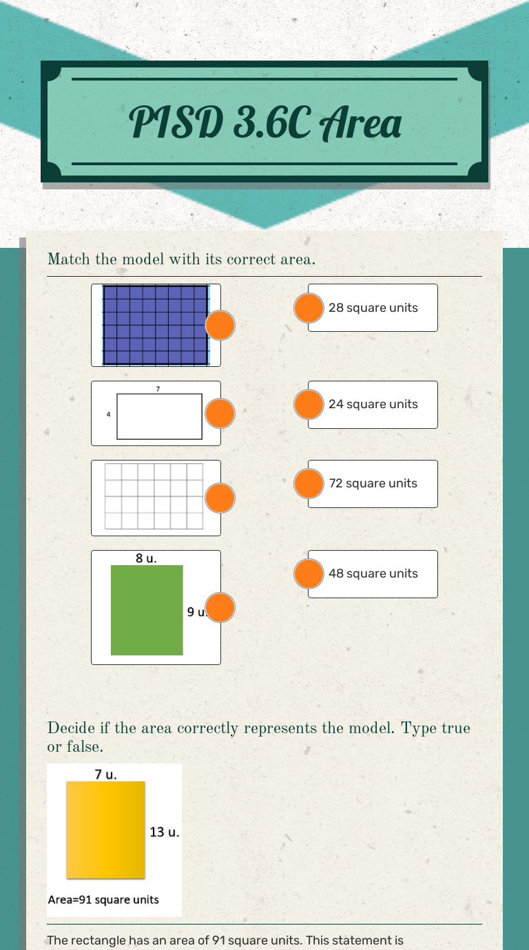 PISD 3.6C Area worksheet preview image