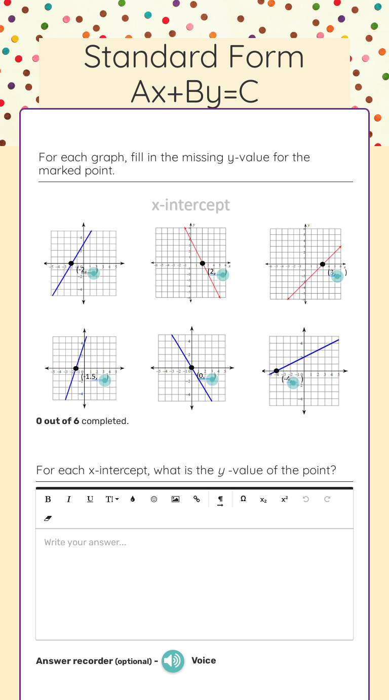 How To Write In Standard Form Ax By C