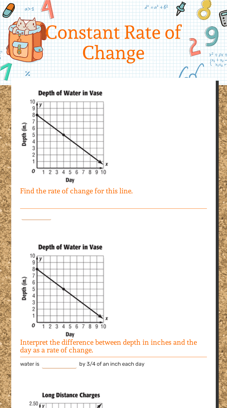 Constant Rate of Change  Interactive Worksheet by Jill Miesner Throughout Constant Rate Of Change Worksheet