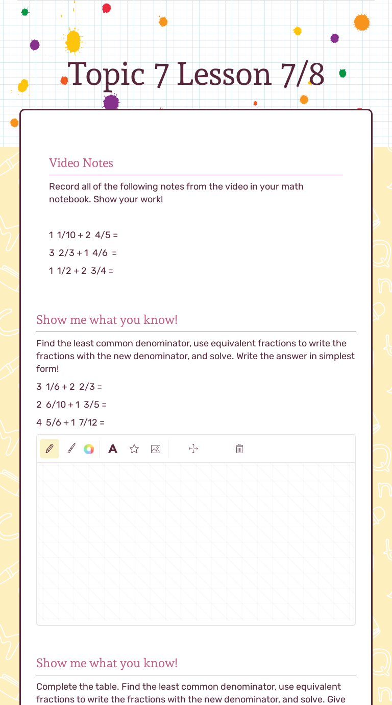 Topic 7 Lesson 7 8 Interactive Worksheet By Chris Osika Wizer Me